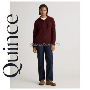 QUINCE Mongolian Cashmere Full-Zip Hoodie Rich Burgundy Large NWT